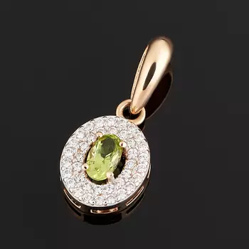 Кулон хризолит огранка (золото 585 пр.)