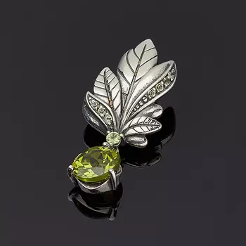 Кулон хризолит (серебро 925 пр. оксидир.) огранка