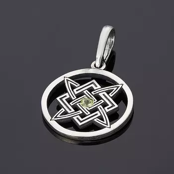 Кулон хризолит (серебро 925 пр. оксидир.) огранка