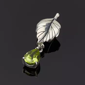 Кулон хризолит (серебро 925 пр. оксидир.) огранка