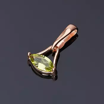 Кулон хризолит (серебро 925 пр. позолота) огранка