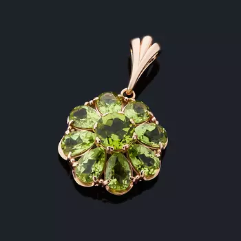 Кулон хризолит (серебро 925 пр. позолота) огранка