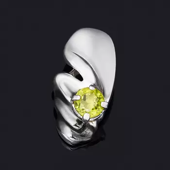 Кулон хризолит (серебро 925 пр. родир. бел., родир. черн.) огранка