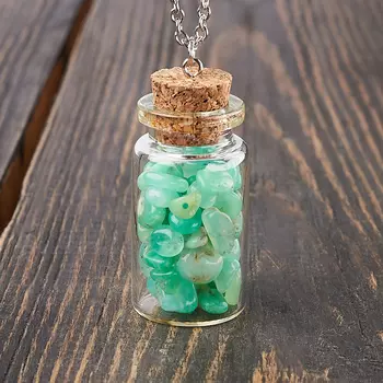 Кулон хризопраз (биж. сплав) бутылочка 5 см