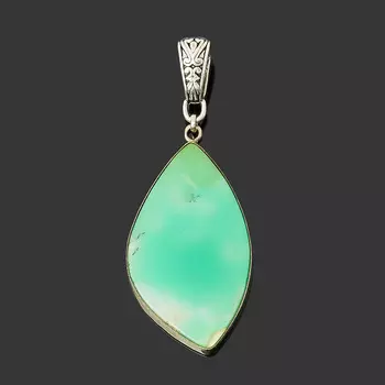 Кулон хризопраз (дублет) (нейзильбер)