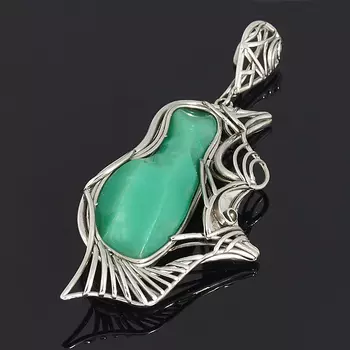 Кулон хризопраз (нейзильбер)