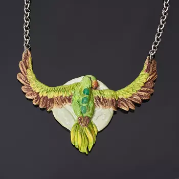 Кулон хризопраз (полимерная глина)