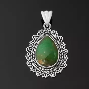 Кулон хризопраз (серебро 925 пр.)
