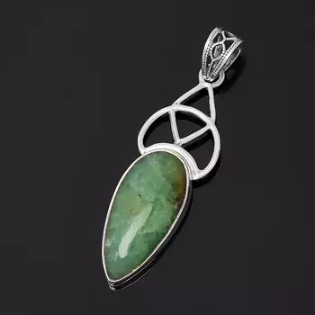 Кулон хризопраз (серебро 925 пр. оксидир.)