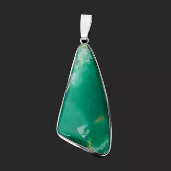 Кулон хризопраз треугольник (нейзильбер)