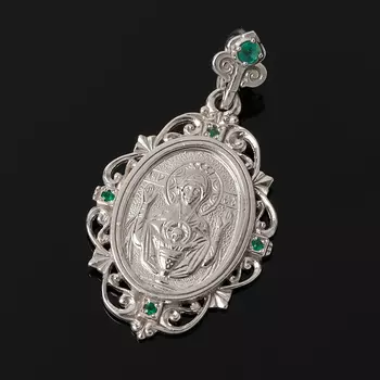 Кулон изумруд Неупиваемая чаша огранка (серебро 925 пр.)