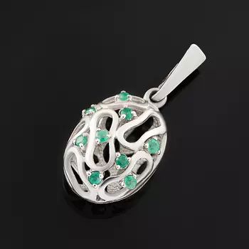 Кулон изумруд огранка (серебро 925 пр.)