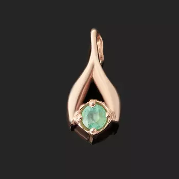 Кулон изумруд (серебро 925 пр. позолота) огранка