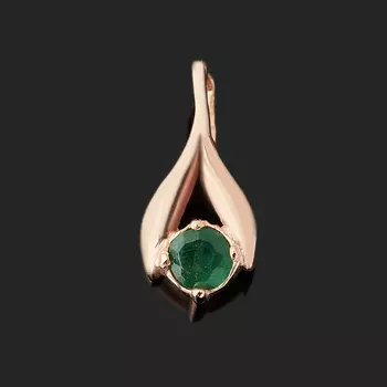 Кулон изумруд (серебро 925 пр. позолота) огранка