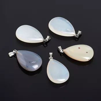 Кулон капля агат серый 3 см