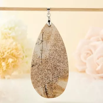Кулон капля яшма рисунчатая 7 см