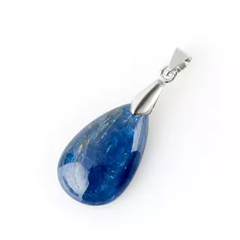Кулон кианит синий (биж. сплав) капля 3,5 см