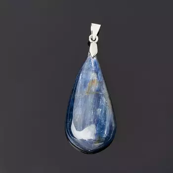 Кулон кианит синий (биж. сплав) капля 5 см