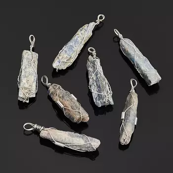 Кулон кианит синий (биж. сплав) кристалл 5,5-7 см