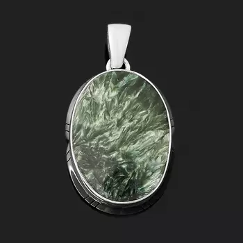 Кулон клинохлор (серафинит) (серебро 925 пр.) овал