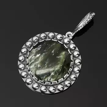 Кулон клинохлор (серафинит) (серебро 925 пр. оксидир.)