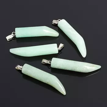 Кулон клык авантюрин зеленый 4,5 см