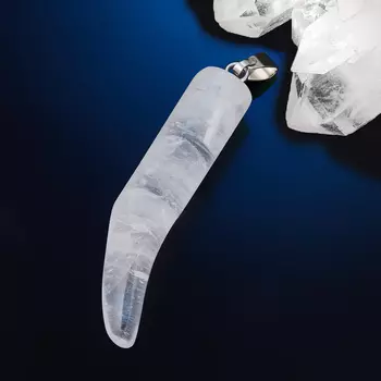 Кулон клык горный хрусталь 4,5 см