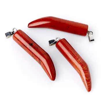 Кулон клык яшма красная 4,5 см