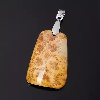 Кулон коралл (биж. сплав) трапеция 4,5 см