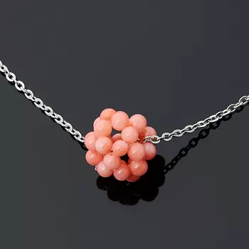 Кулон коралл розовый (биж. сплав, сталь хир.) шар