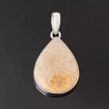 Кулон коралл (серебро 925 пр.) капля