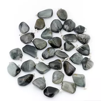 Кулон кошачий глаз (кварцевый) галтовка (биж. сплав) 2-3,5 см