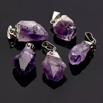 Кулон кристалл аметист 1,5-3 см