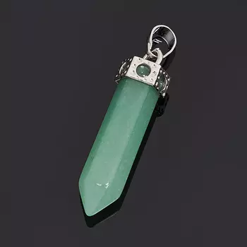 Кулон кристалл авантюрин зеленый 4 см