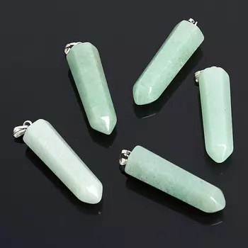 Кулон кристалл авантюрин зеленый 4 см