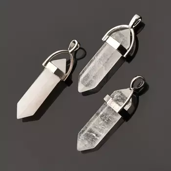 Кулон кристалл горный хрусталь (биж. сплав) 3,5-4 см