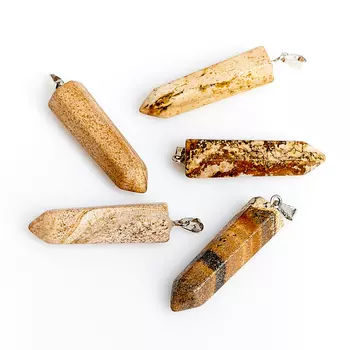 Кулон кристалл яшма рисунчатая 4 см