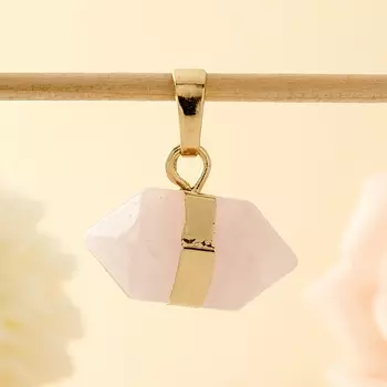 Кулон кристалл розовый кварц 2-2,5 см