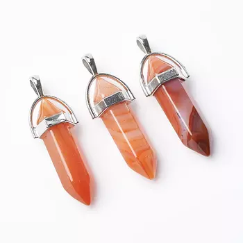 Кулон сердолик (биж. сплав) кристалл 3,5-4 см