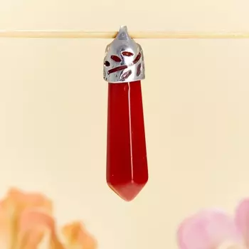 Кулон кристалл сердолик 3,5 см