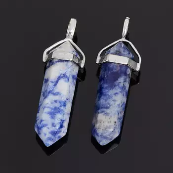 Кулон кристалл содалит (биж. сплав) 4 см