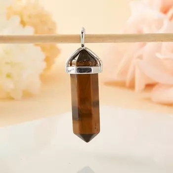 Кулон кристалл тигровый глаз 4 см