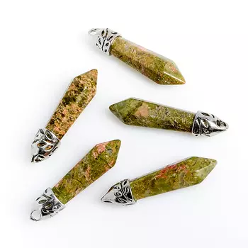 Кулон кристалл унакит 4 см