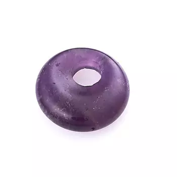 Кулон круг аметист 1,5-2 см