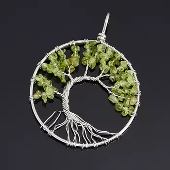 Кулон круг хризолит (биж. сплав) 6 см