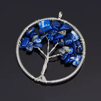 Кулон круг лазурит 5,5 см