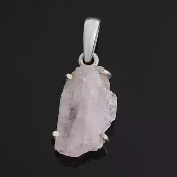Кулон кунцит кристалл (серебро 925 пр.)
