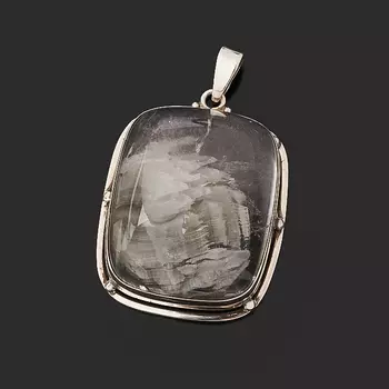 Кулон кварц с серицитом прямоугольник (серебро 925 пр.)
