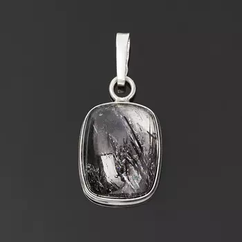 Кулон кварц с турмалином (серебро 925 пр.)