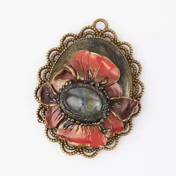 Кулон лабрадор (биж. сплав, глина полимерная) 5,5 см